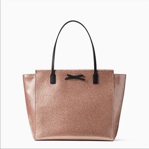 Kate Spade L Rose Sparkle Tote Bag
